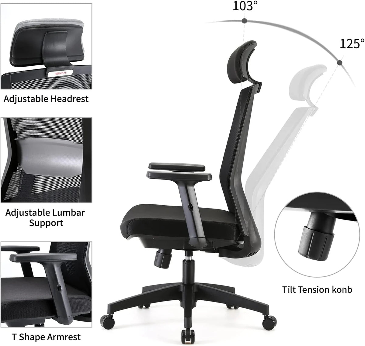 SIHOO M86C-M102 Ergonomic Office Chair