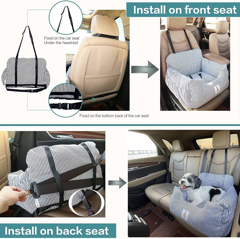 Kosgoo Brown Dog Car Booster Seat