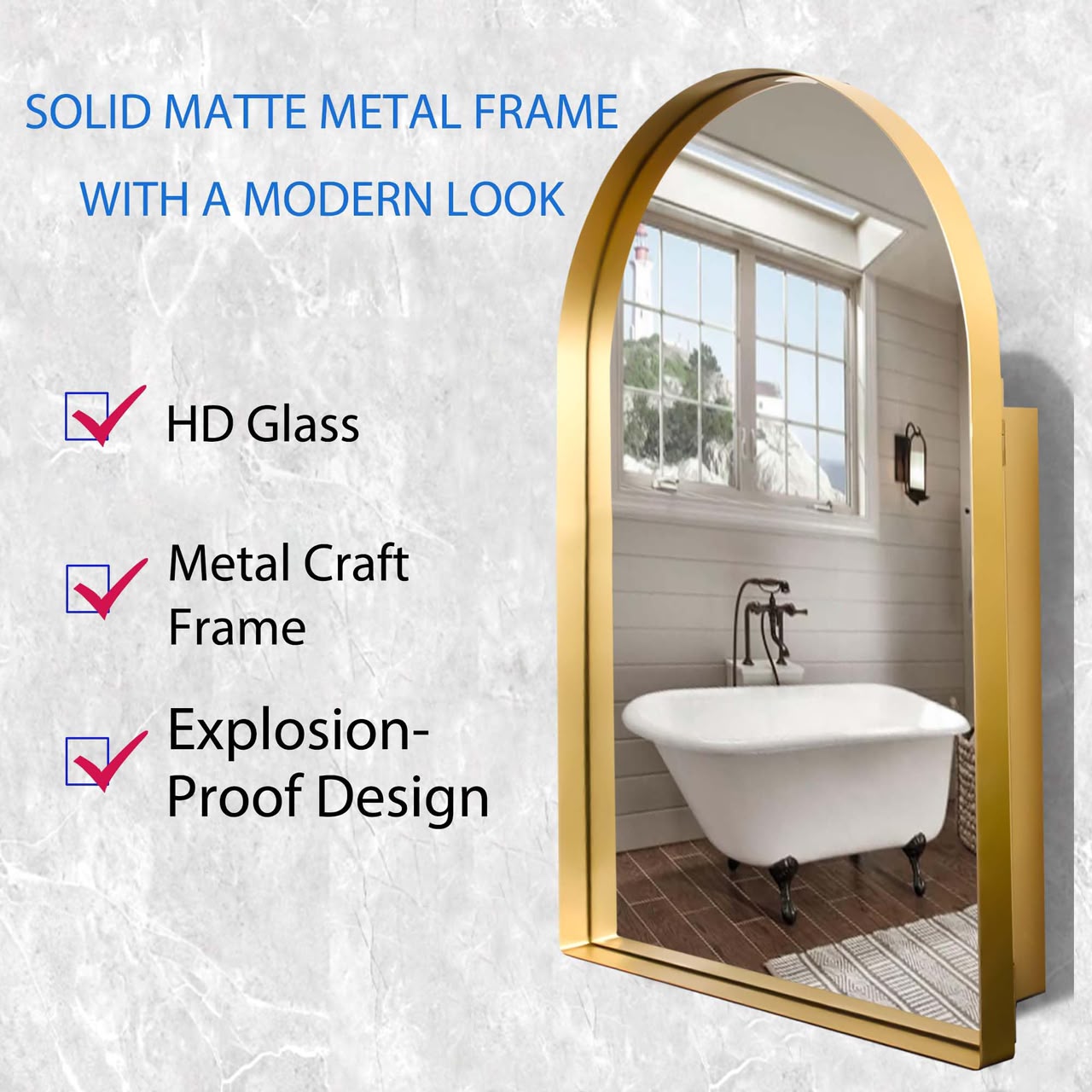 Arched mirror