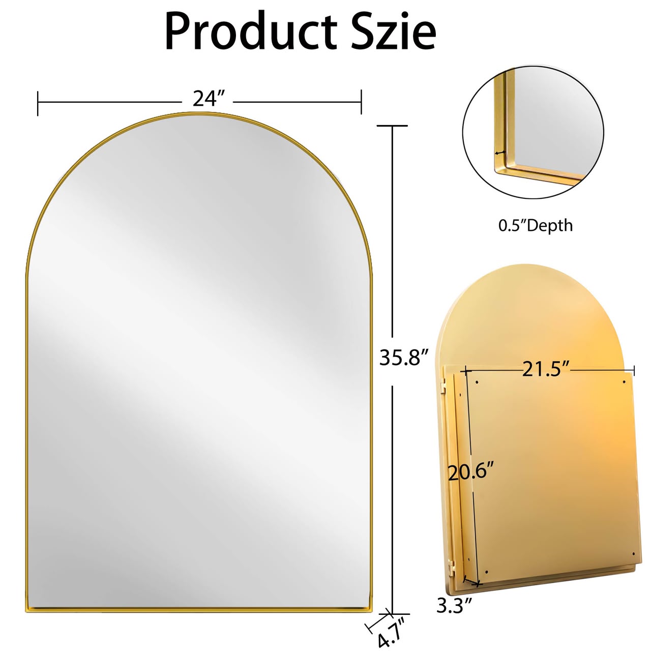 Arched mirror