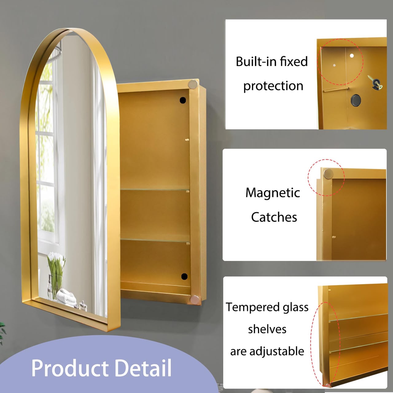 Arched mirror