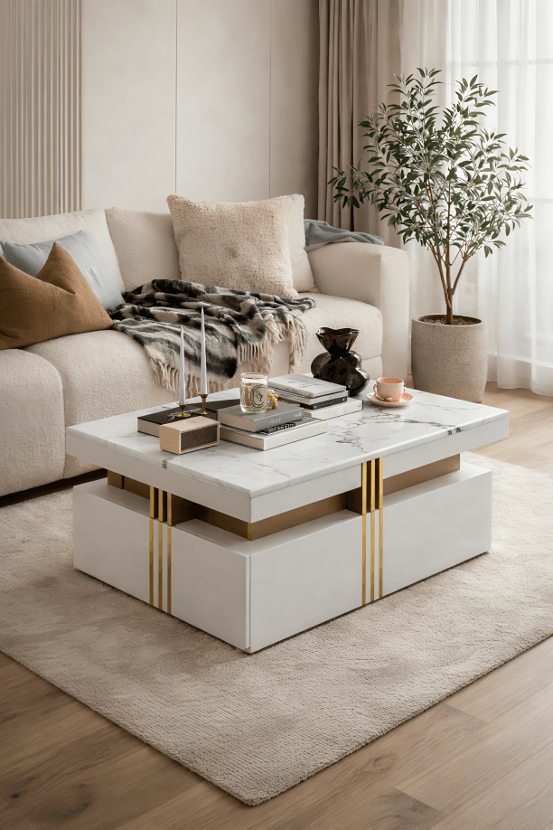 Prestige White Marble Coffee Table