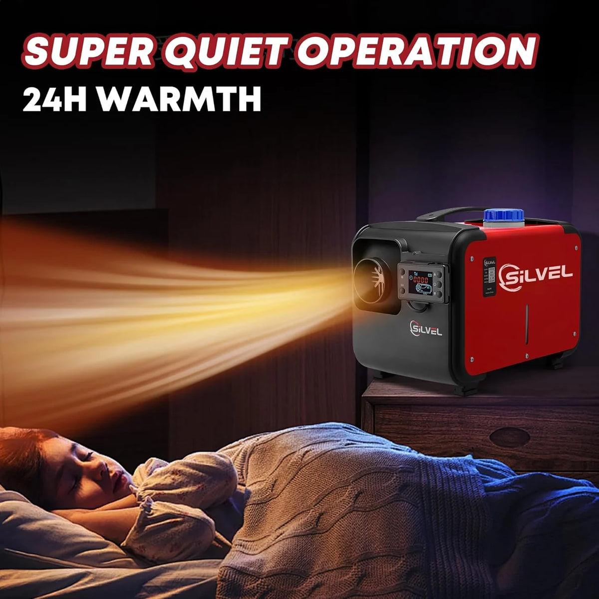 SILVEL 8KW 12V All-in-One Diesel Air Heater with 5L Tank