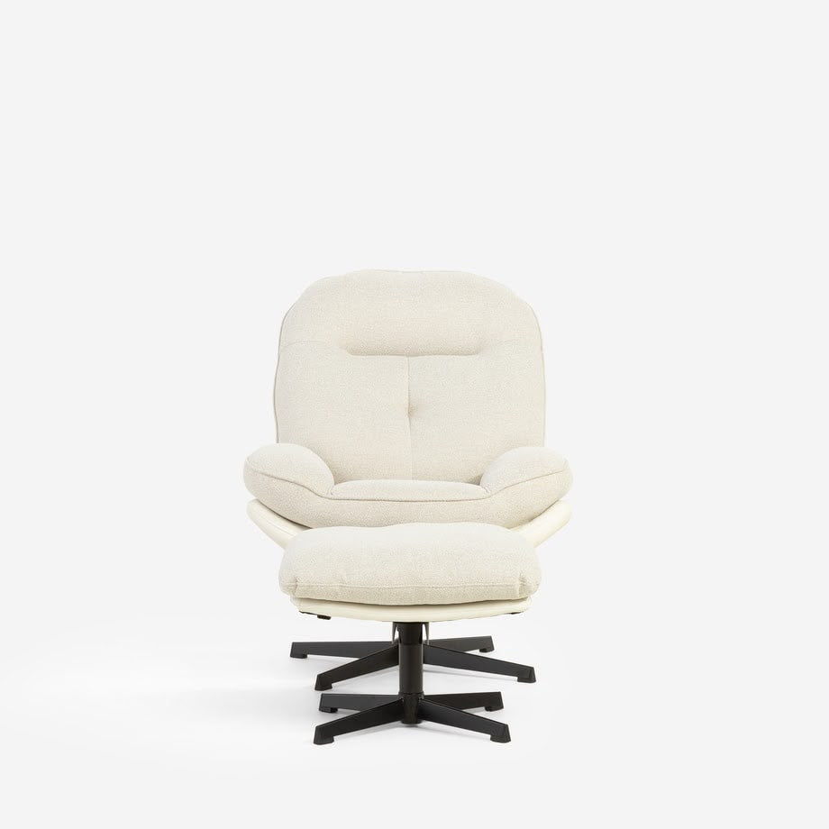 Agata Beige Swivel Armchair