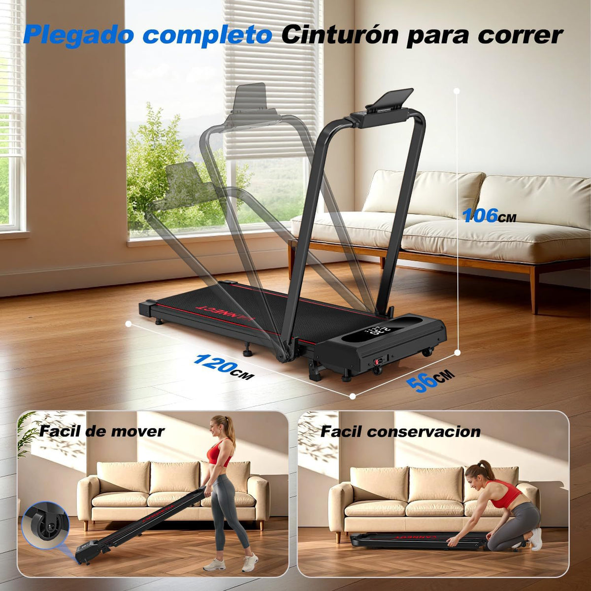 Vannect 6-in-1 Foldable Treadmill