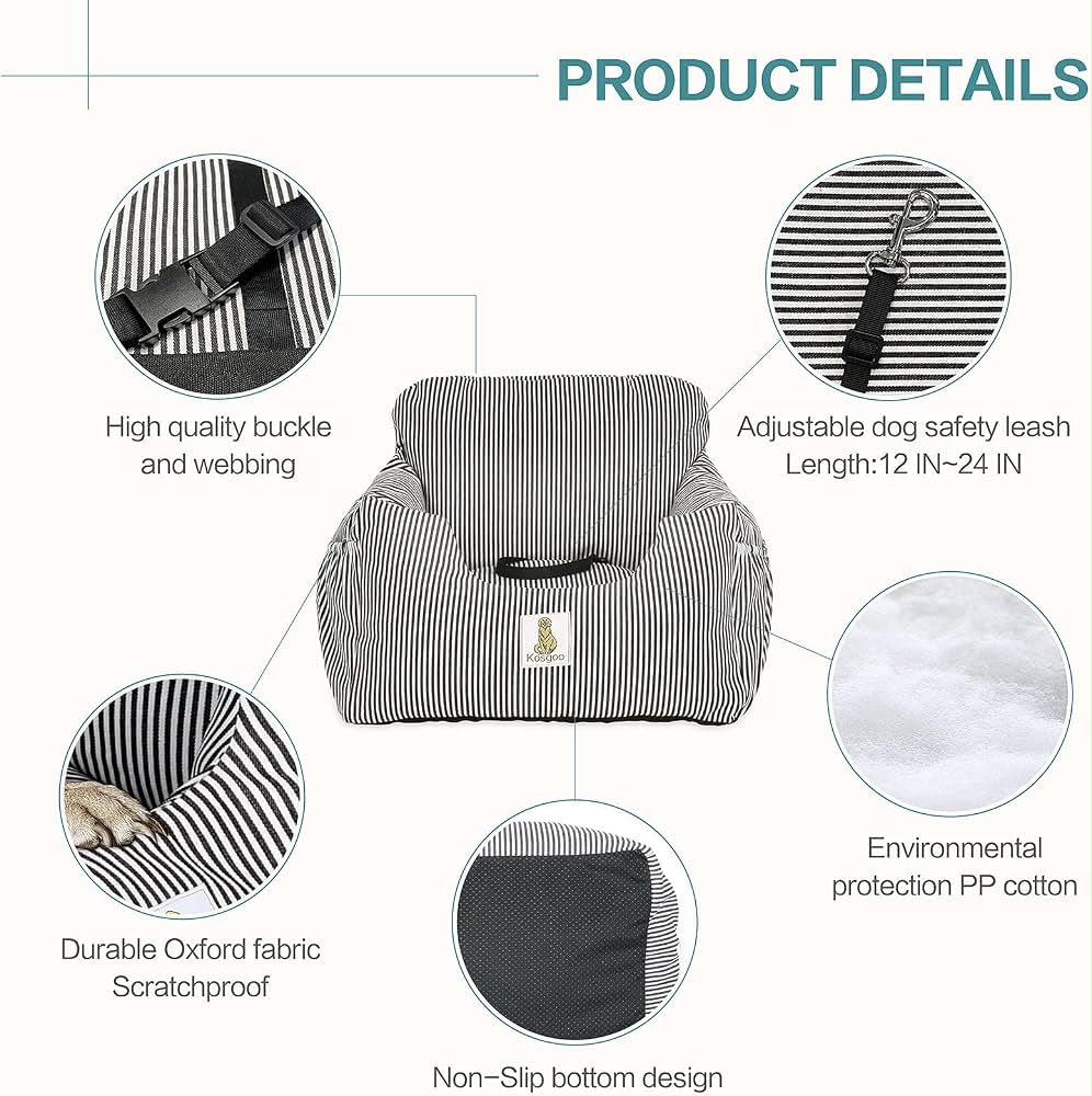 Kosgoo Brown Dog Car Booster Seat