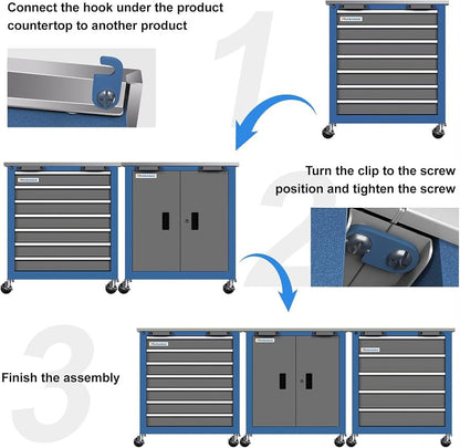7-Drawer Rolling Tool Chest with Key Locking System