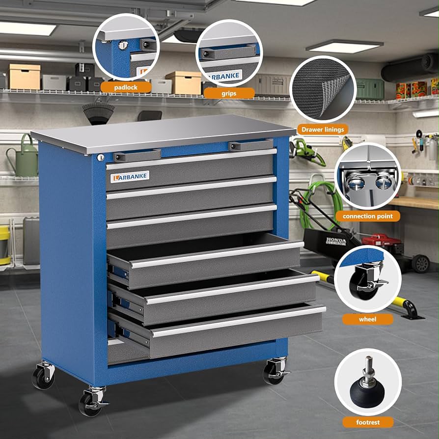 7-Drawer Rolling Tool Chest with Key Locking System